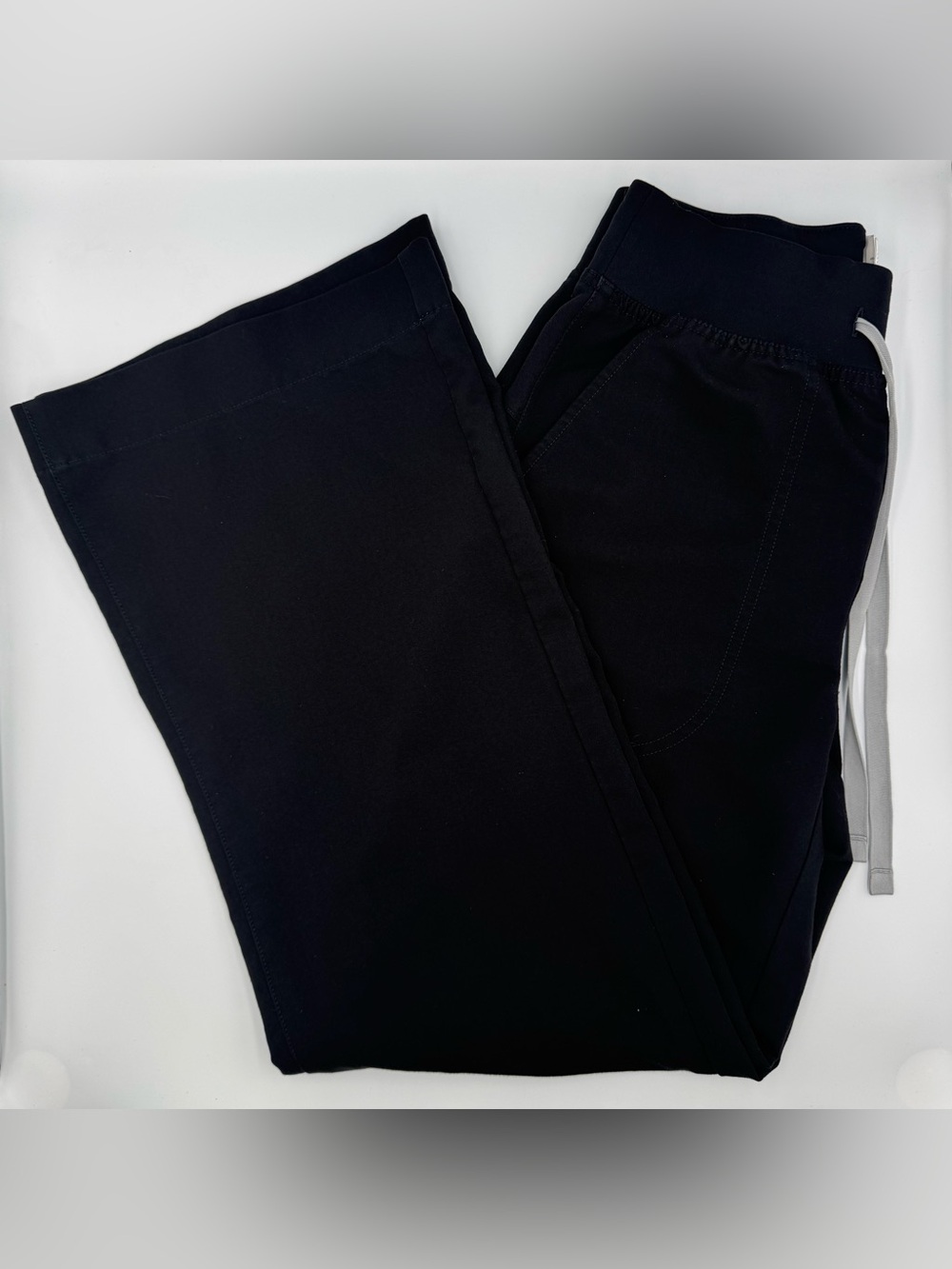 FIGS Black Isabel High-Rise Wide-Leg Scrub Pant